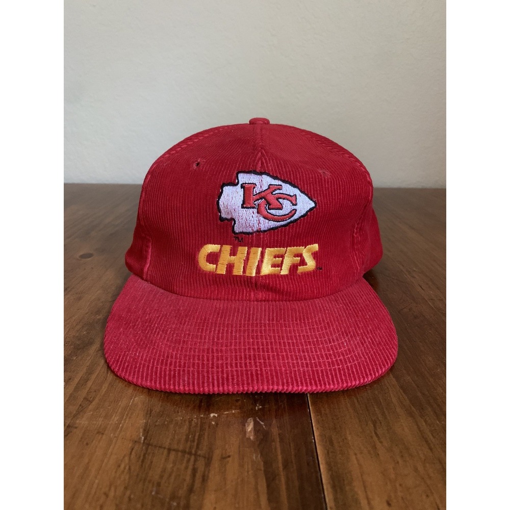 Vintage Kansas City Chiefs Corduroy Snapback Hat Starter Red Cap Eastport NFL